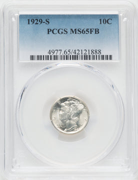 1929-S 10C FB Mercury Dime PCGS MS65