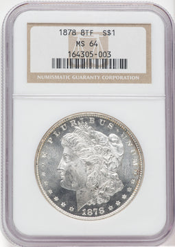 1878 8TF $1 Morgan Dollar NGC MS64