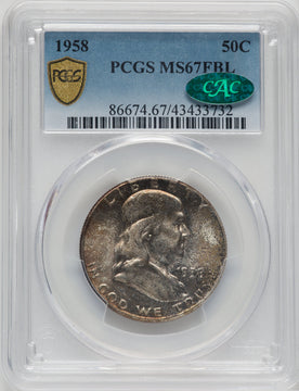 1958 50C FL CAC Franklin Half Dollar PCGS MS67