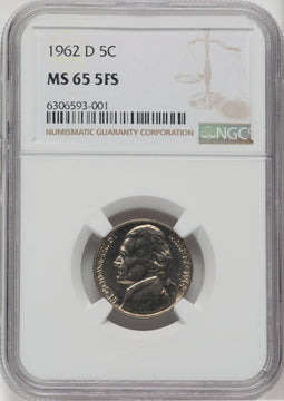 1962-D 5C FS Jefferson Nickel NGC MS65