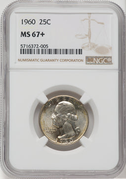 1960 25C NGC Plus Washington Quarter NGC MS67+