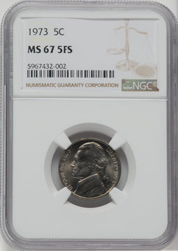 1973 5C FS Jefferson Nickel NGC MS67