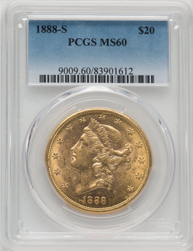 1888-S $20 Liberty Double Eagle PCGS MS60