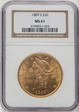 1889-S $20 Liberty Double Eagle NGC MS61