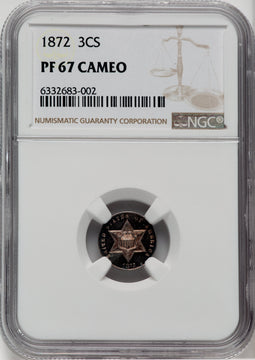 1872 3CS CA Proof Three Cent Silver NGC PR67