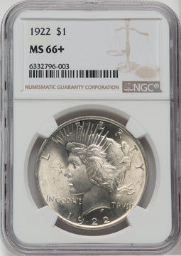 1922 $1 Peace Dollar NGC MS66+