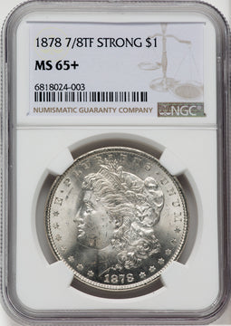 1878 7/8TF $1 STRONG NGC Plus Morgan Dollar NGC MS65+
