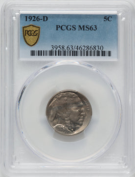 1926-D 5C Buffalo Nickel PCGS MS63