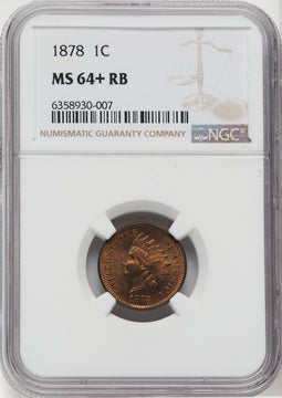1878 1C RB NGC Plus Indian Cent NGC MS64+