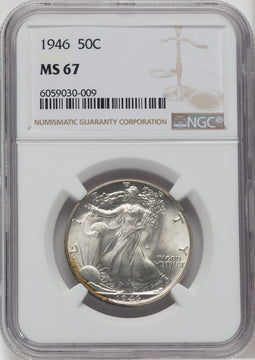 1946 50C Walking Liberty Half Dollar NGC MS67
