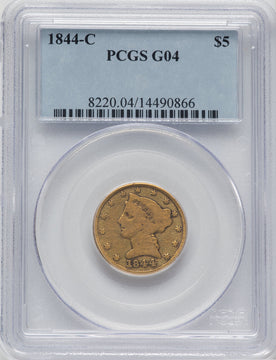 1844-C $5 Liberty Half Eagle PCGS G4
