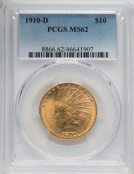 1910-D $10 Indian Eagle PCGS MS62