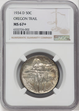 1934-D 50C Oregon NGC Plus Commemorative Silver NGC MS67+