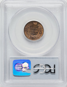 1867 1C RD Indian Cent PCGS MS64