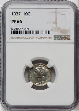 1937 10C Proof Mercury Dime NGC PR66