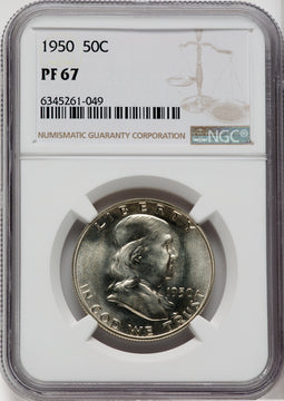 1950 50C Proof Franklin Half Dollar NGC PR67