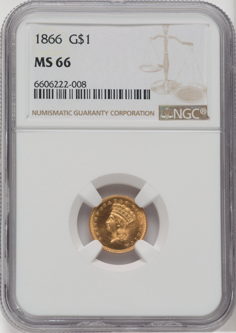 1866 G$1 Gold Dollar NGC MS66 | LCR Coin