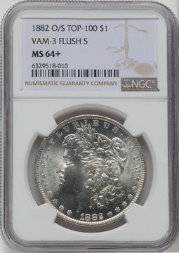 1882-O/S $1 VAM-3 O/S Flush NGC Plus Morgan Dollar NGC MS64+