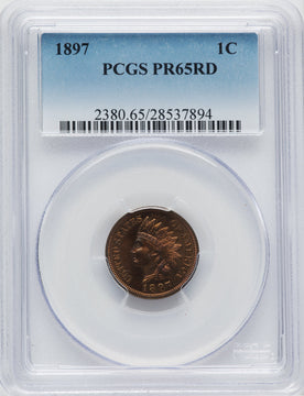 1897 1C RD Proof Indian Cent PCGS PR65
