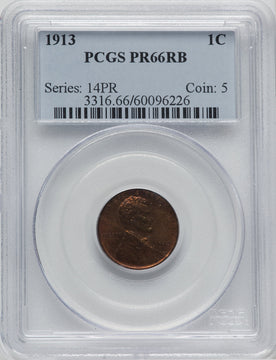 1913 1C RB Proof Lincoln Cent PCGS PR66