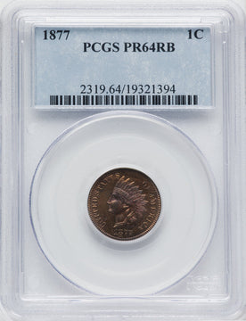 1877 1C RB Proof Indian Cent PCGS PR64
