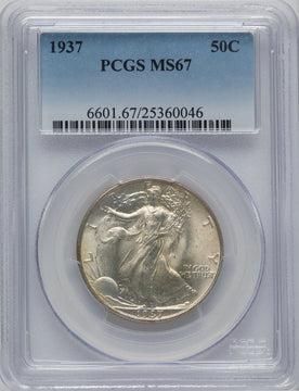 1937 50C Walking Liberty Half Dollar PCGS MS67