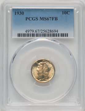 1930 10C FB Mercury Dime PCGS MS67