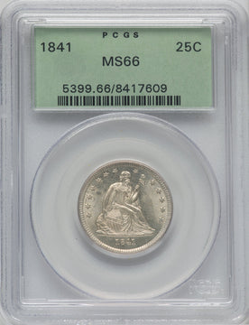 1841 25C Seated Quarter PCGS MS66