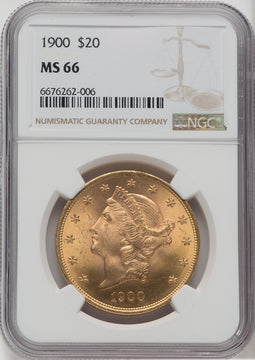 1900 $20 Liberty Double Eagle NGC MS66