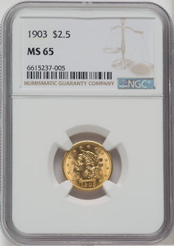 1903 $2.50 Liberty Quarter Eagle NGC MS65