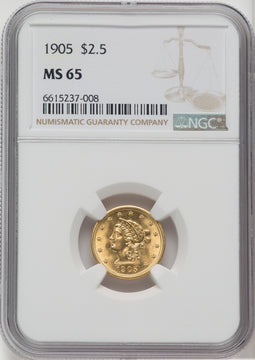 1905 $2.50 Liberty Quarter Eagle NGC MS65