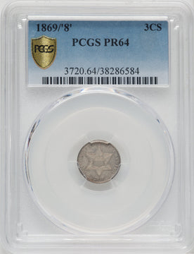 1869 3CS Proof Three Cent Silver PCGS PR64