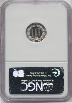 1887/6 3CN CA Proof Three Cent Nickel NGC PR68