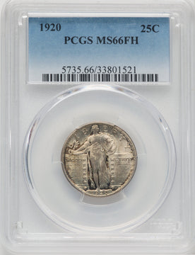 1920 25C FH Standing Liberty Quarter PCGS MS66