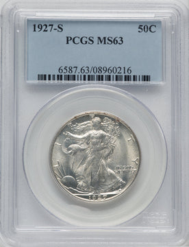 1927-S 50C Walking Liberty Half Dollar PCGS MS63
