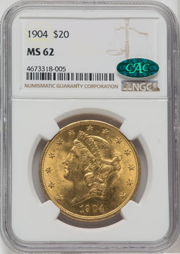 1904 $20 Liberty Liberty Double Eagle NGC MS62