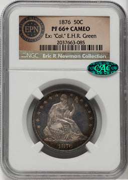 1876 50C CA CAC Proof Seated Half Dollar NGC PR66+