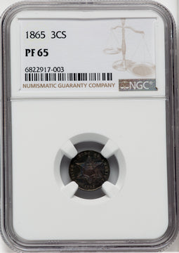 1865 3CS Proof Three Cent Silver NGC PR65
