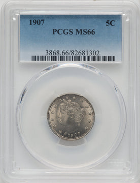 1907 5C Liberty Nickel PCGS MS66