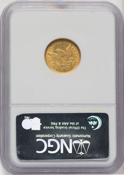 1843-O $2.50 Small Date Crosslet 4 Liberty Quarter Eagle NGC MS62