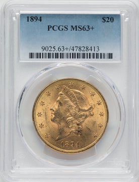 1894 $20 Liberty Double Eagle PCGS MS63+