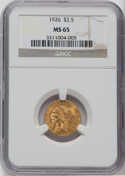 1926 $2.50 Indian Quarter Eagle NGC MS65 (761696003)