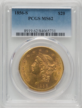 1856-S $20 Liberty Double Eagle PCGS MS62