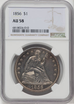 1856 S$1 Seated Dollar NGC AU58