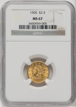 1905 $2.50 Liberty Quarter Eagle NGC MS67