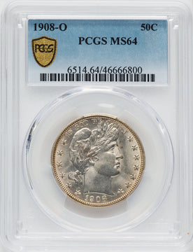 1908-O 50C Barber Half Dollar PCGS MS64