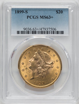 1899-S $20 Liberty Double Eagle PCGS MS63+