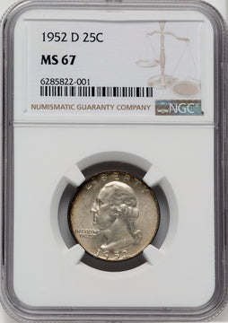 1952-D 25C Washington Quarter NGC MS67