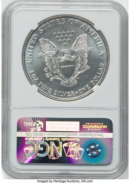 1996 Silver Eagle Brown Label NGC MS70