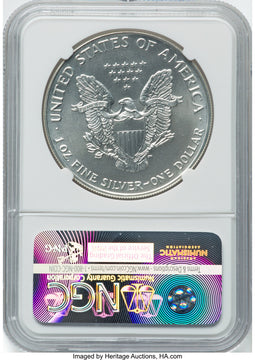 1993 S$1 Silver Eagle NGC MS70